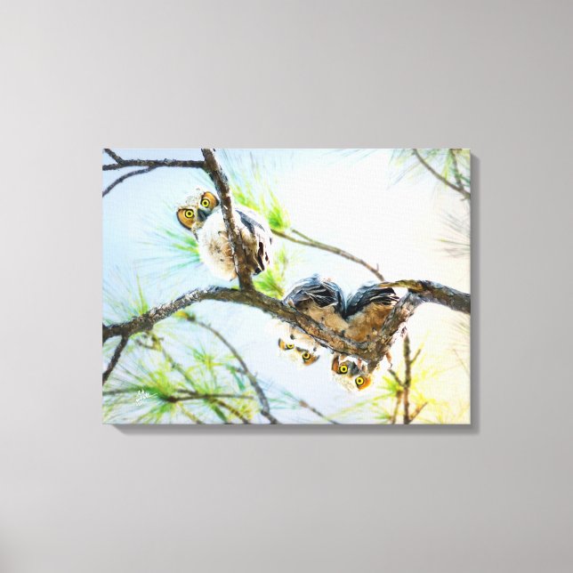 Underbara örlogsägare Tittar från Gren Fine Art Canvastryck (Framsida)