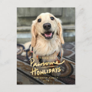 Underbara Pawjulholiday Rolig Hund Puns Foto Semes Helg Vykort