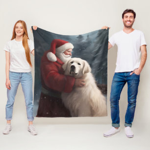 Underbara Pyrenéer med Jultomten julafton Fleecefilt