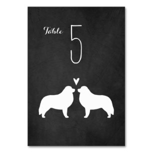 Underbara Pyrenéer Silhouettes Wedding Reception Bordsnummer