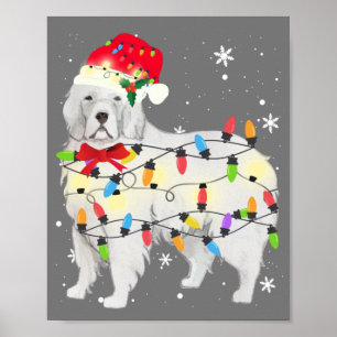 Underbara Pyrenéerna Hund Julljus Julafton Mamma P Poster