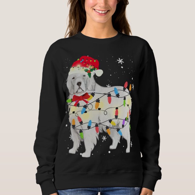 Underbara Pyrenéerna Hund Julljus Julafton Mamma P T Shirt (Framsida)
