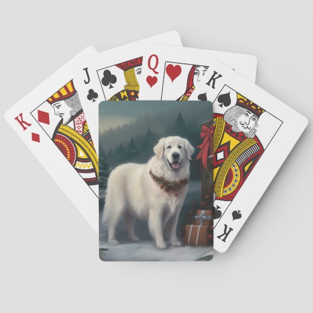 Underbara Pyrenéerna Hund under julen i Snö Casinokort (Baksidan)