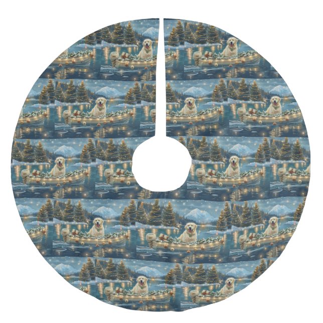 Underbara Pyrenéerna Jul - Festive Voyage Julgransmatta Borstad Polyester (Framsidan)