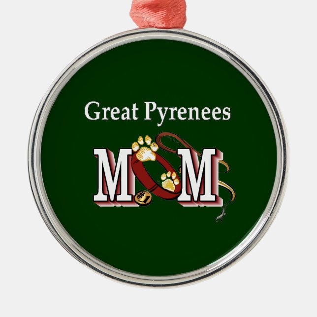 Underbara Pyrenéerna Mamma Julgransprydnad Metall (Framsidan)