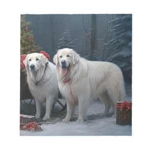 Underbara Pyrenéerna Snowy Sleigh-juldekretet Anteckningsblock