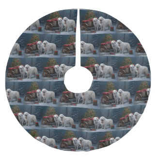 Underbara Pyrenéerna Snowy Sleigh-juldekretet Julgransmatta Borstad Polyester