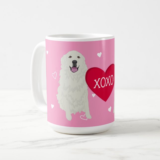Underbara Pyrenéerna Valentines day Kaffemugg (Framsida vänster)