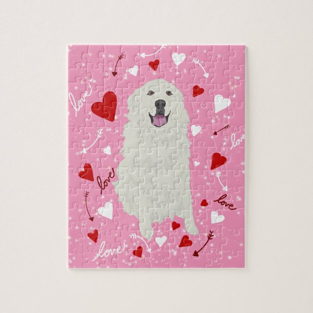 Underbara Pyrenéerna Valentines day Pussel (Vertikal)
