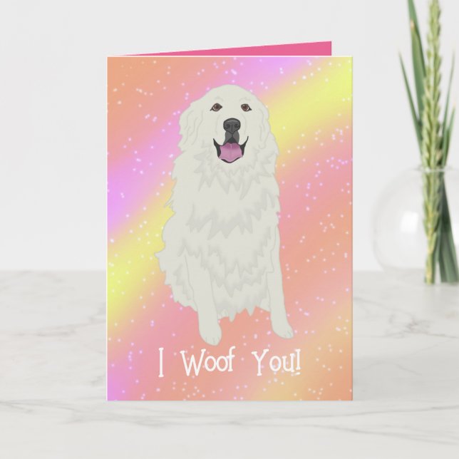 Underbara Pyrenéerna Valentines day Tack Kort (Framsida)