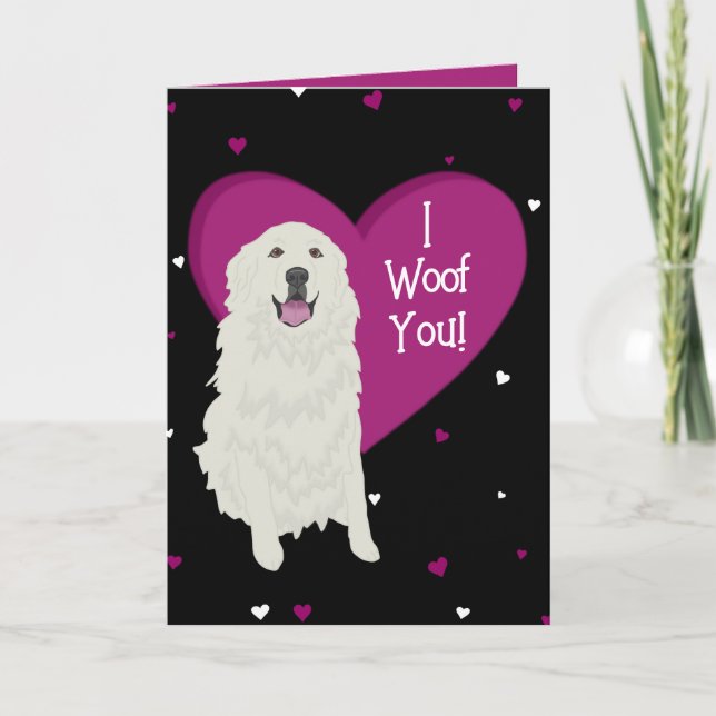 Underbara Pyrenéerna Valentines day Tack Kort (Framsida)