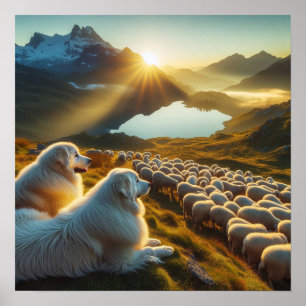 Underbara Pyrenéernas början på dagen Poster