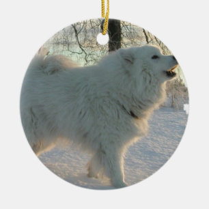 Underbara Pyrenees hundprydnad Julgransprydnad Keramik
