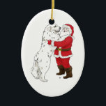 Underbara Pyrenees Santa prydnad Julgransprydnad Keramik<br><div class="desc">Alla,  som delar deras hem med underbara Pyrenees,  vet hur precis någon som är kommande,  besegrar lampglaset,  är välkomnad ~ den ultimat stora hundjulhälsningen! Detta nyckfullt stillar jätte- den ska helgdagträdprydnaden blir en familjfavorit.</div>