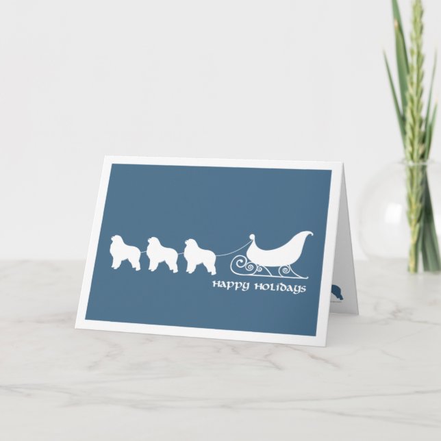 Underbara Pyrenees som drar Santas Sleigh Helgkort (Framsida)