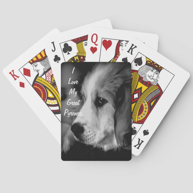 Underbara Pyrenees som leker kort Spel Kort (Baksidan)