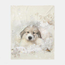 Underbara Pyrenees vattenfärgvalp Fleecefilt