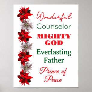 Underbara Rådgivare Namn på Jesus Jul Poster
