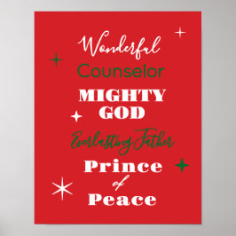 Underbara Rådgivare Namn på Jesus jul Poster