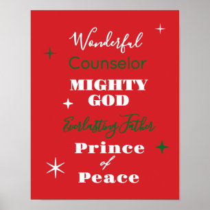 Underbara Rådgivare Namn på Jesus jul Poster