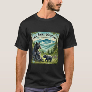 Underbara Rökberg Svarta Bear Mor och Unge T Shirt