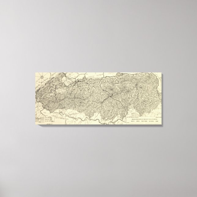 Underbara Rökbergsnationalparken Karta Canvastryck (Framsida)