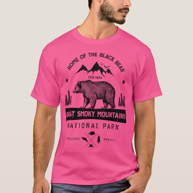 Underbara rökiga berg nationalparken Bear T Shirt  (Framsida)