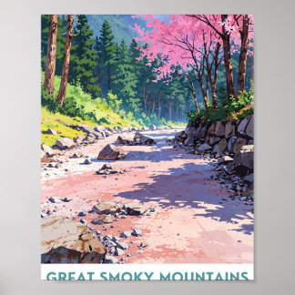 Underbara rökiga bergsområden, naturreservatet Sce Poster
