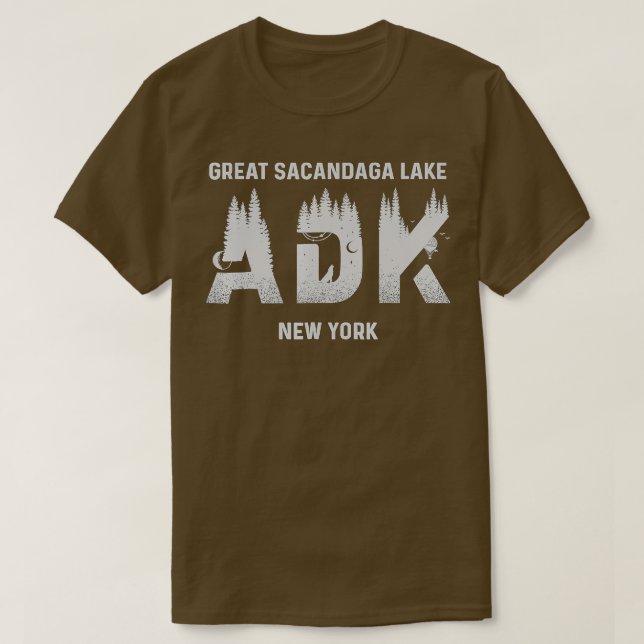 Underbara Sacandaga Sjö Adirondack-bergen New York T Shirt (Design framsida)