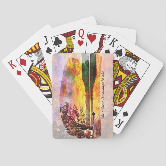 Underbara Sacandaga Sjö-spelkort Casinokort (Baksidan)