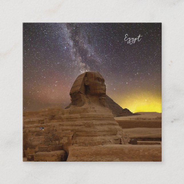 Underbara sfinxen av Giza Fyrkantigt Visitkort (Framsida)