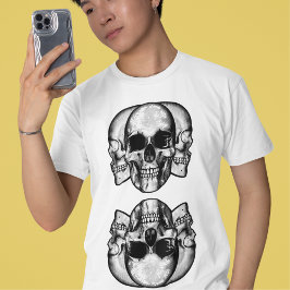 Underbara sinnen förenar sig! Retro Skullgrafik T- T Shirt