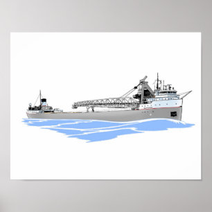 Underbara Sjöar-fraktare Cuyahoga Poster