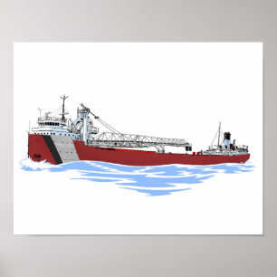 Underbara Sjöar Freighter George A. Sloan Nyckel G Poster