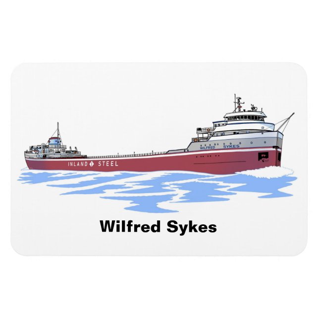 Underbara Sjöar freighter Wilfred Sykes raka däck Magnet (Horisontell)