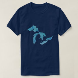 Underbara Sjöar karta-kontursilhuett T-shirt
