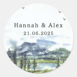 Underbara Sjöar-kuvertstips Runt Klistermärke