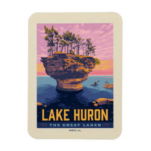Underbara Sjöar Sjö Huron Magnet