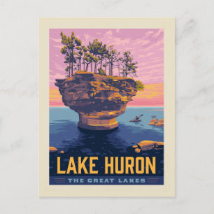 Underbara Sjöar Sjö Huron Vykort
