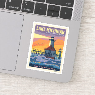 Underbara Sjöar   Sjö Michigan Klistermärken