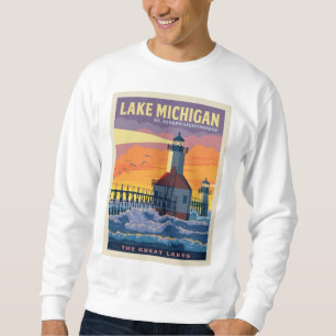 Underbara Sjöar Sjö Michigan Lång Ärmad Tröja