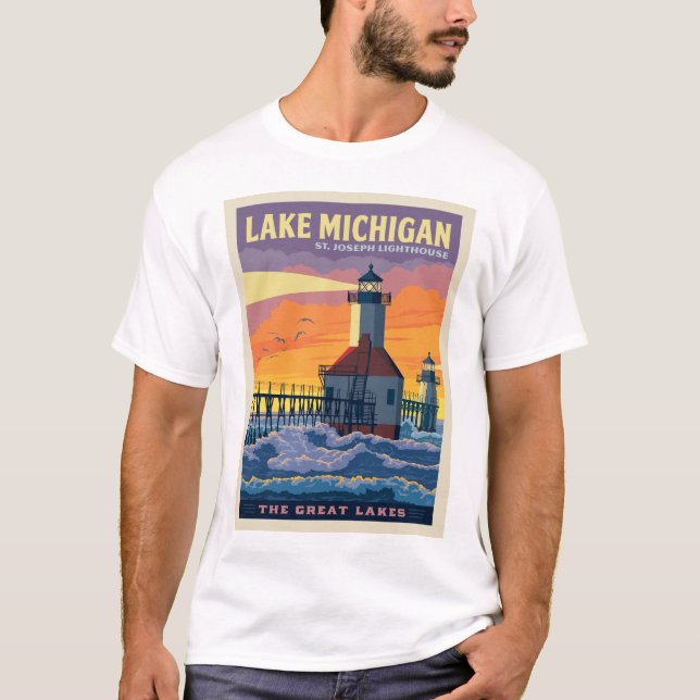 Underbara Sjöar | Sjö Michigan T Shirt (Framsida)