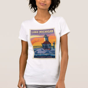 Underbara Sjöar Sjö Michigan T Shirt