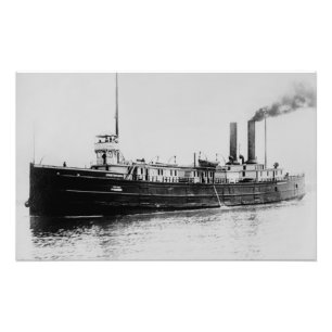 Underbara Sjöar steamer Sydney C. McLouth Vintage Fototryck