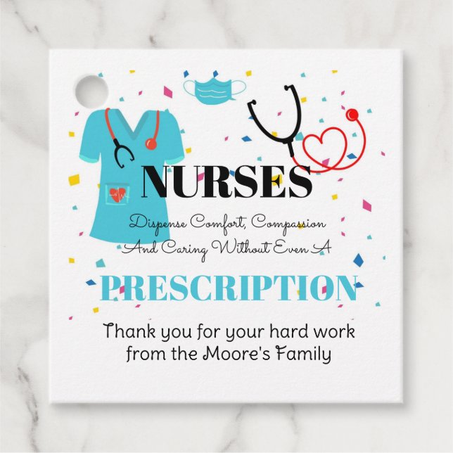 underbara sjuksköterskor som du uppskattar märkre gåvor etiketter (Framsida)