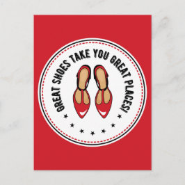 Underbara skon tar dig Underbar Ställe i cute Shoe Vykort