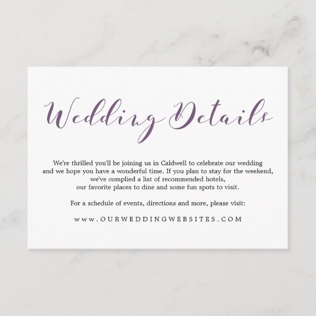 Underbara skriptdetaljer | VIGSELN Tilläggskort (Framsida)