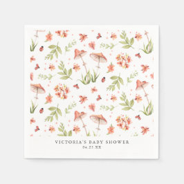 Underbara små nyckelpigor | Vårblommig baby shower Pappersservett