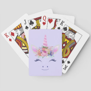 Underbara söta enhörningsblommor Ansikte 2 Casinokort