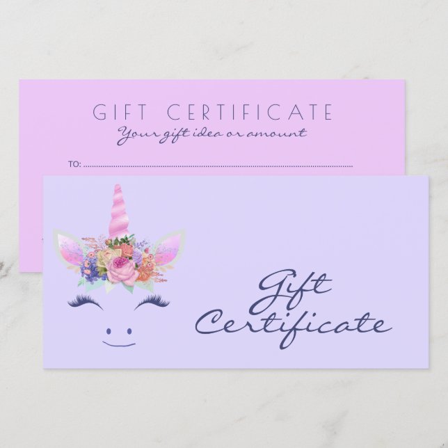 Underbara söta enhörningsblommor ansikte 2 certifi (Fram/baksida)